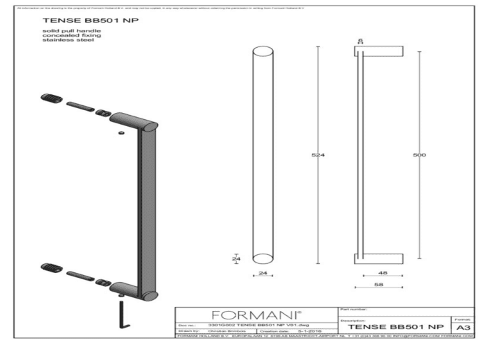 Formani | BB501 NP | Set grepen | mat zwart
