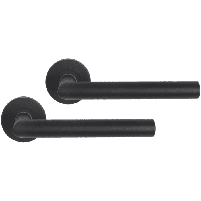Différent | Poignée de porte d&#39;essence rosette ronde droite | noir