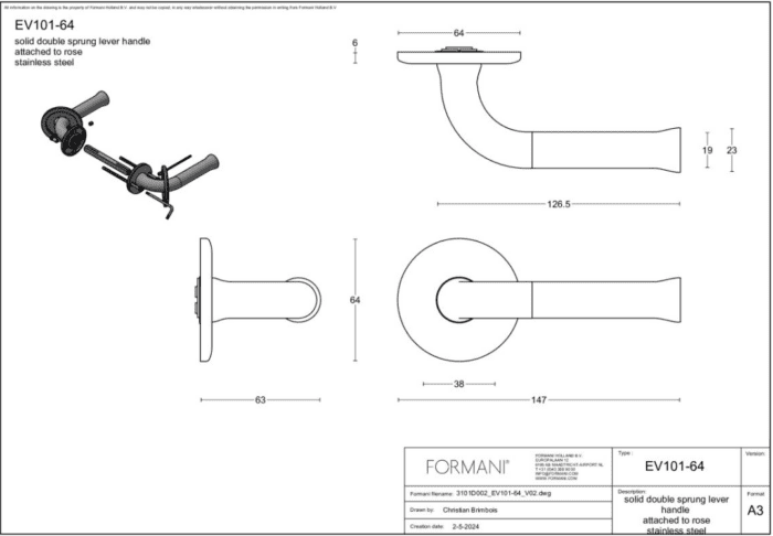 Formani | Tabouret de porte Edward van Vliet | EV101 / 64 | acier inoxydable poli
