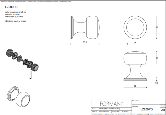 Formani | Tabouret de porte lazaro rosa violan | Lz200pd | laiton non cack