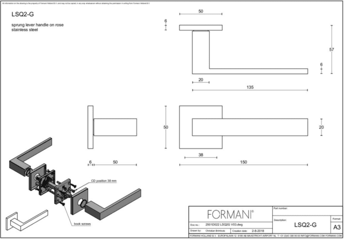 Formani | Deurkruk | Jan des Bouvrie | LSQ2-G | mat zwart