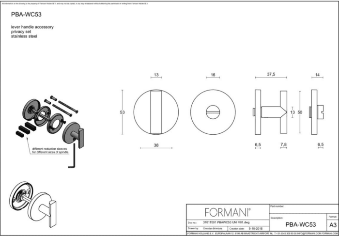 FORMANI | toiletgarnituur mat roestvast staal | Piet Boon | ARC | PBAWC53