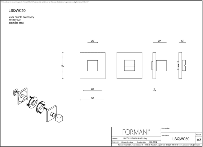 FORMANI | toiletgarnituur PVD mat zwart | Eric Kuster | BOBBY | LSQWC50