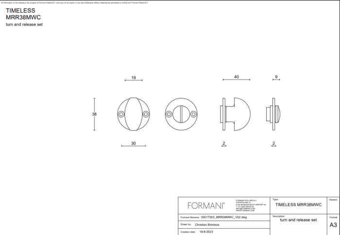 Formani | Nickel mate de garniture des toilettes | Formani | Intemporel | MR38MWC