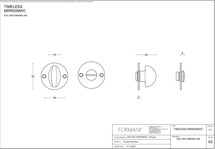 FORMANI | toiletgarnituur mat nikkel | Formani | TIMELESS | MRR50MWC